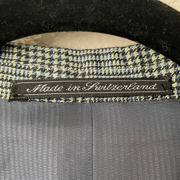 Ermenegildo Zegna Blazer Mens IT 54 US 44 Soft Plaid Linen Wool Mohair Preppy - Picture 12 of 15